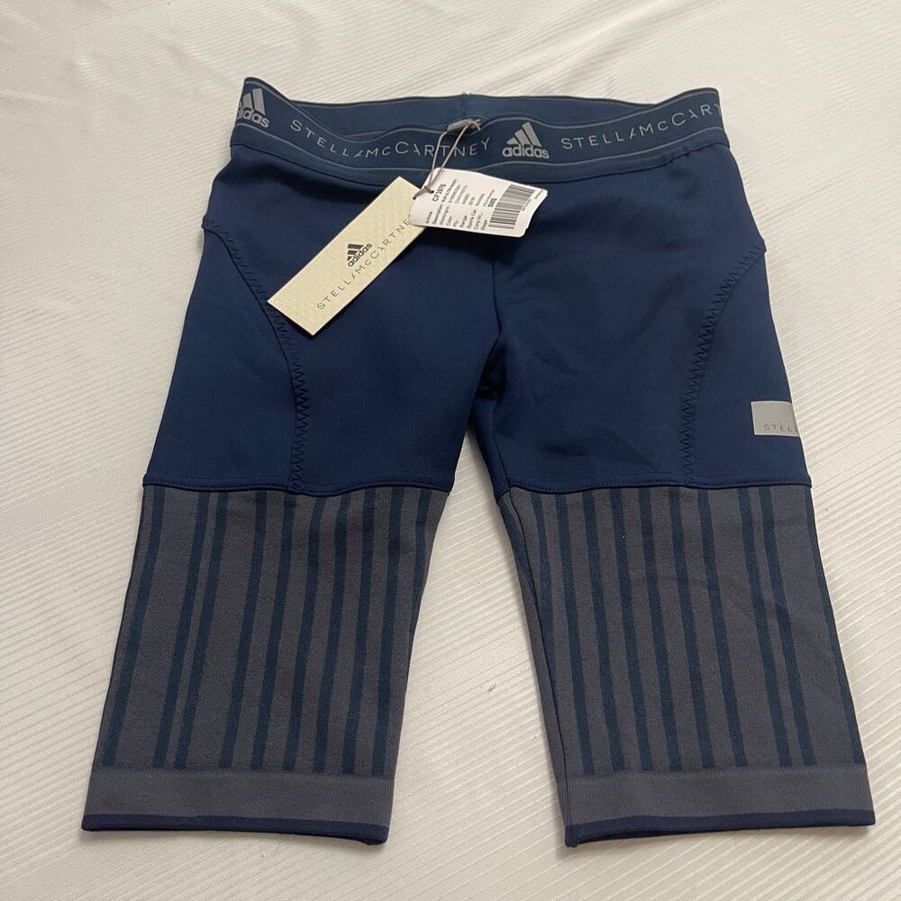 NWT Stella McCartney x Adidas Navy Blue Run Ultra Shorts Size 36 New